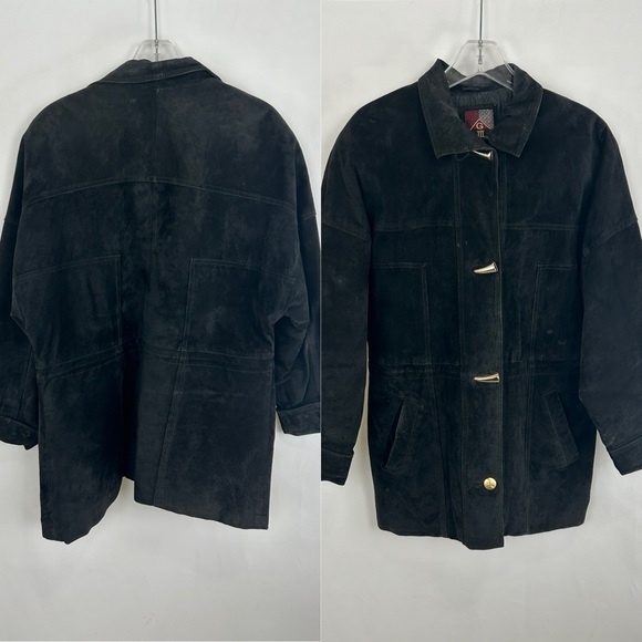 Vintage G III Black Quilted Suede Jacket - Picture 5 of 8